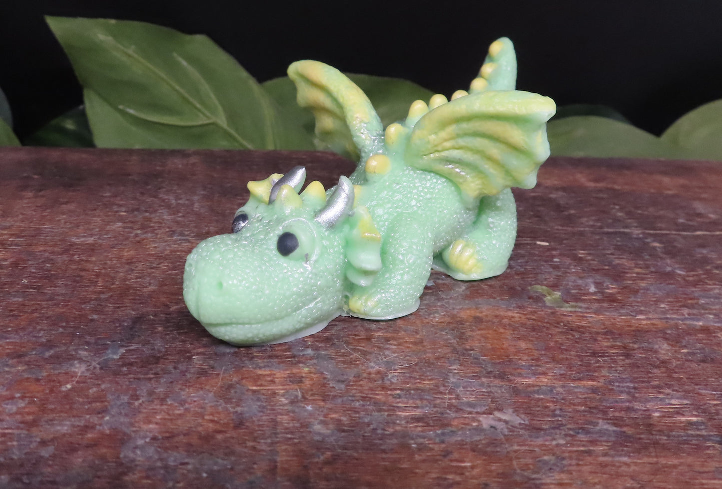 Green baby Wyvern Dragon Goat Milk Soap. One of a kind gift