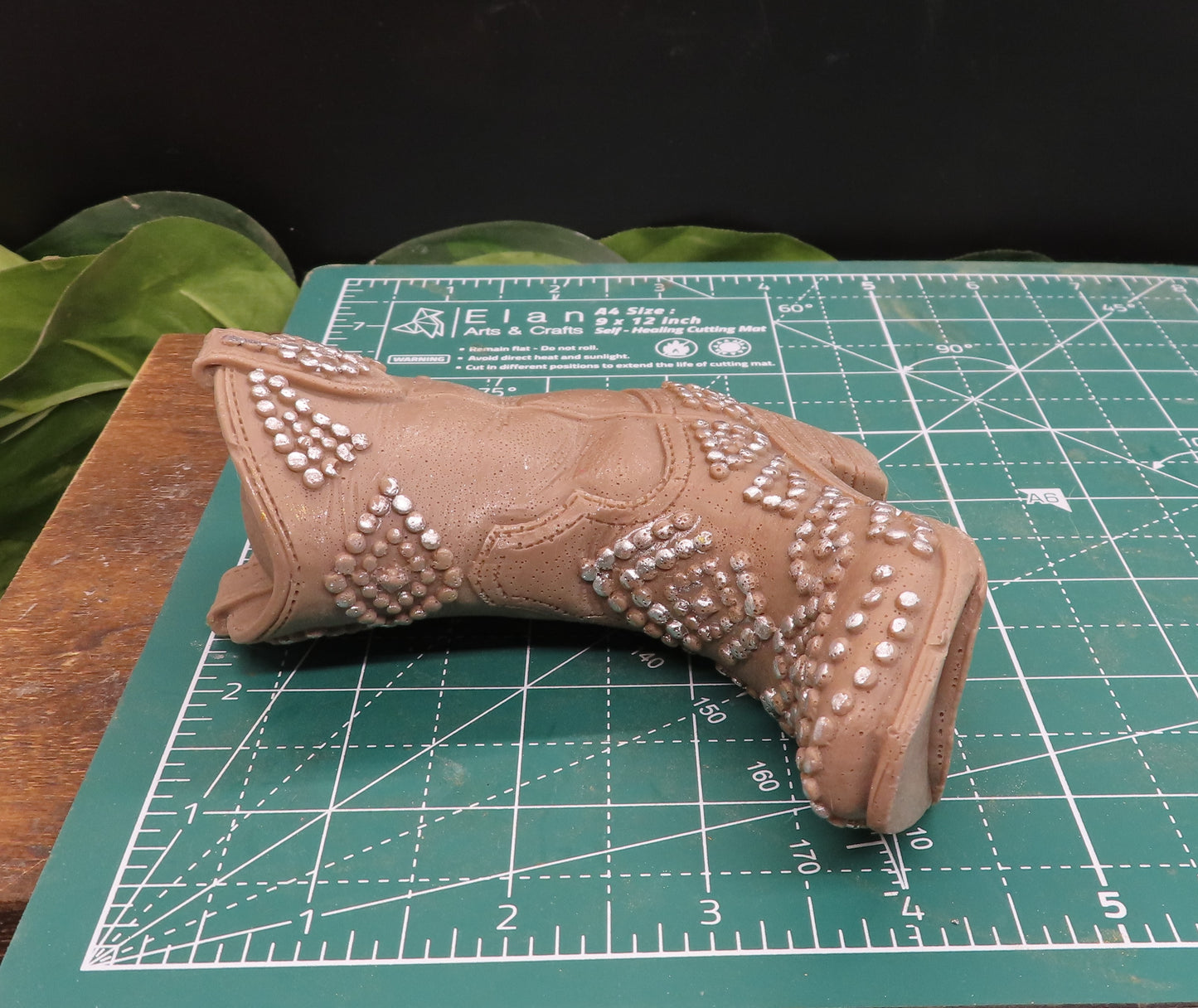 Cowboy boot handmade goat milk soap is 5 inches tall