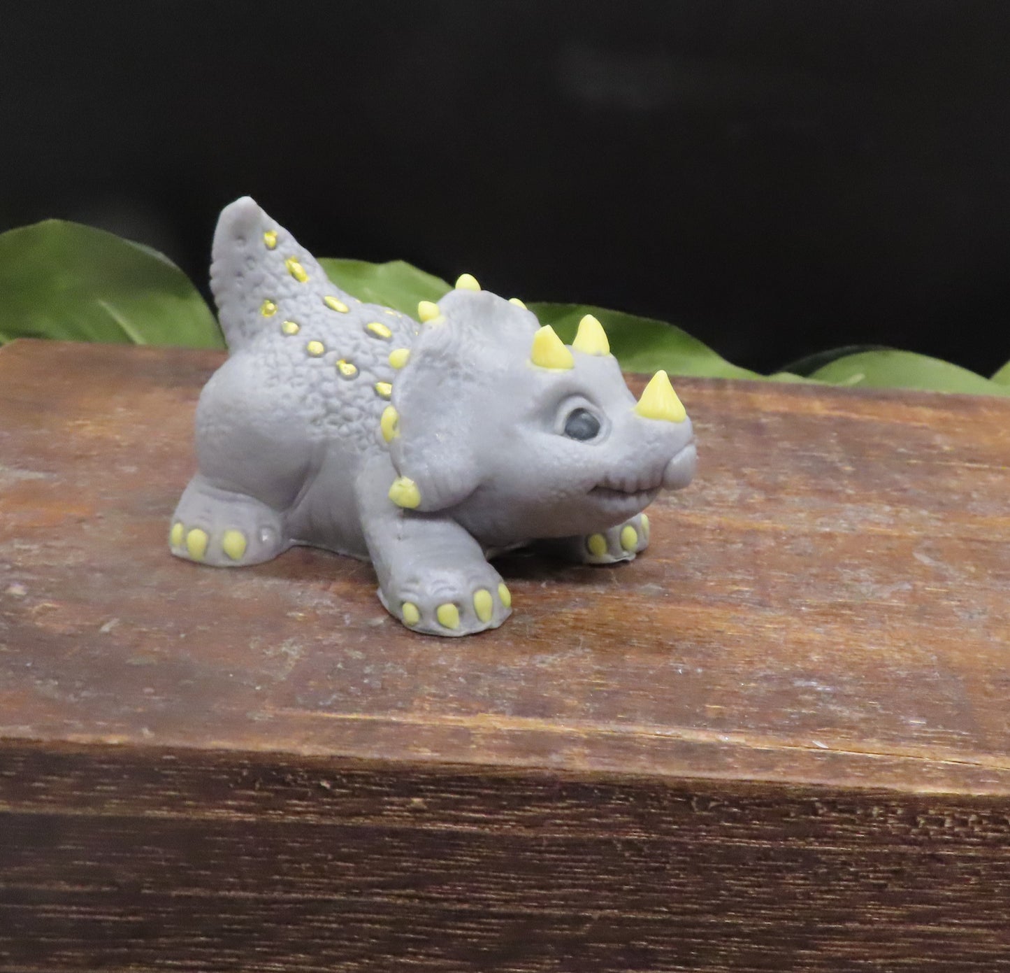 Gray handmade baby triceritops goat milk soap. Great gift for kids