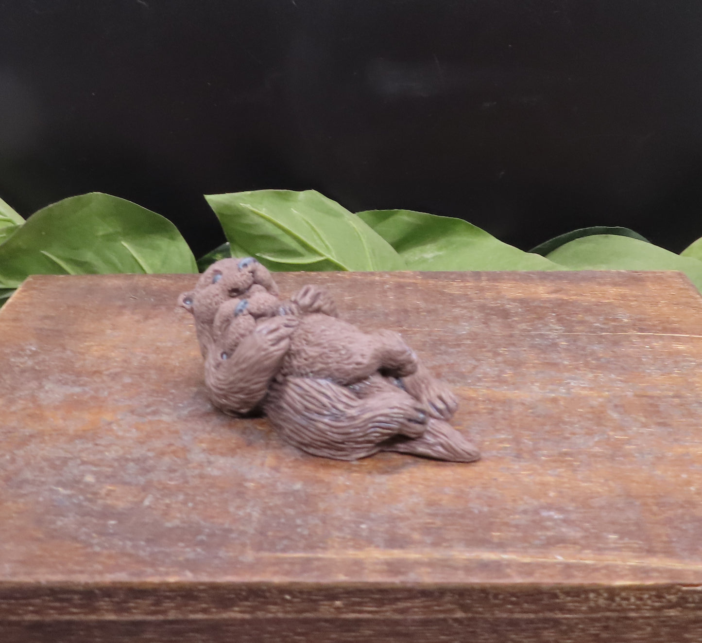 Handmade Otter soap in solid brown color.