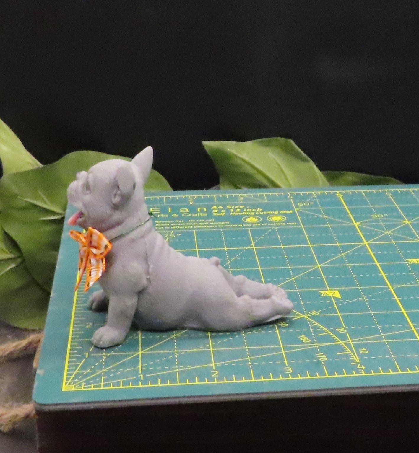 Sploot Frenchie handmade goat milk soap approx. 3.25 inches long