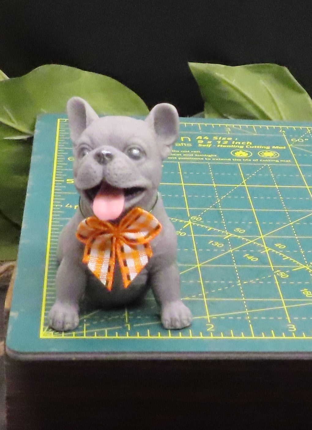 Sploot Frenchie handmade goat milk soap approx. 1.5 inches wide