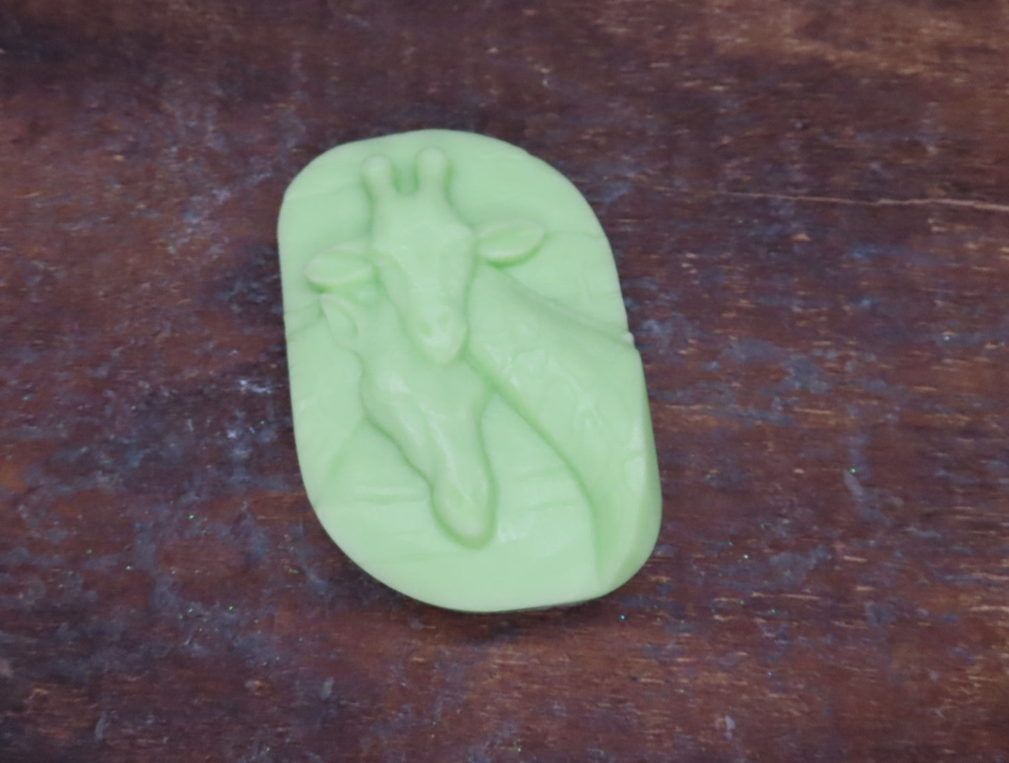 Green color variation of giraffe goat milk soap