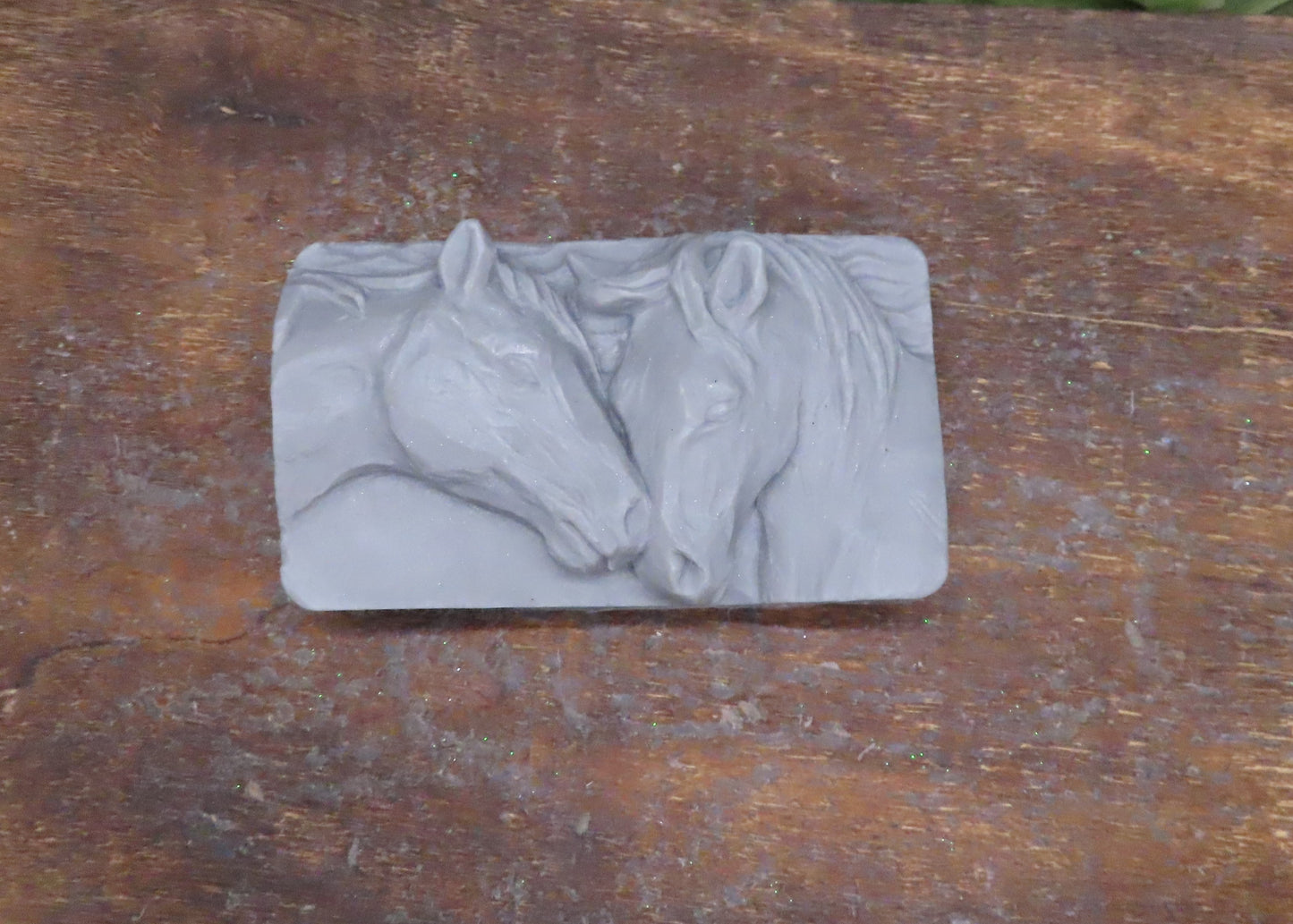gray color horse goat milk soap