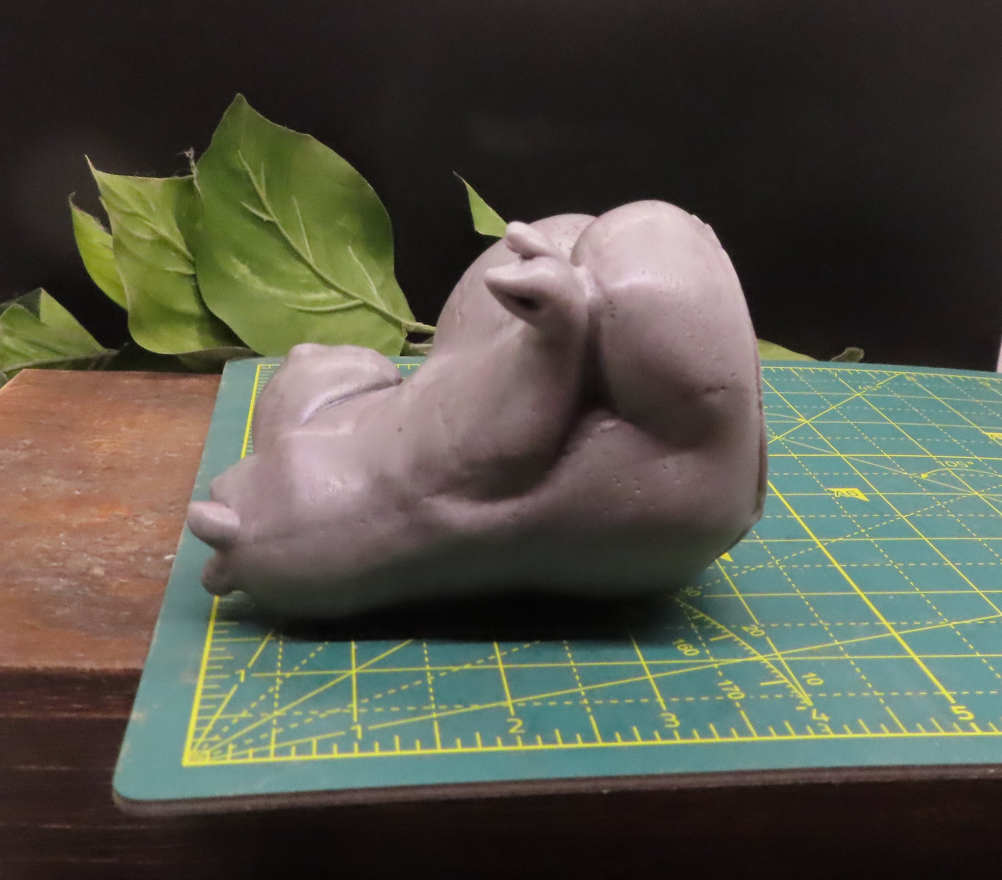 Lotus position yoga handmade goat milk hippo soap is 4 inches tall