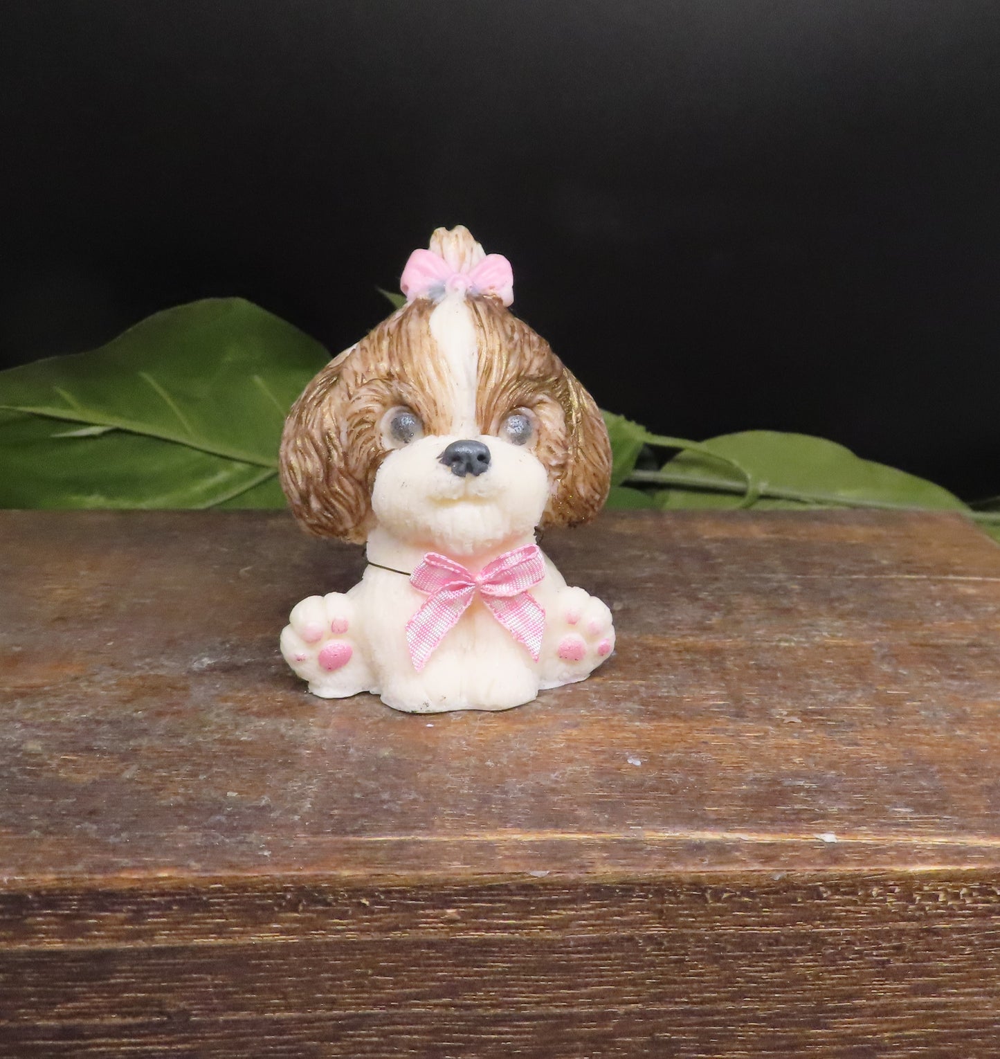 Brown and White Shih tzue goat milk soap