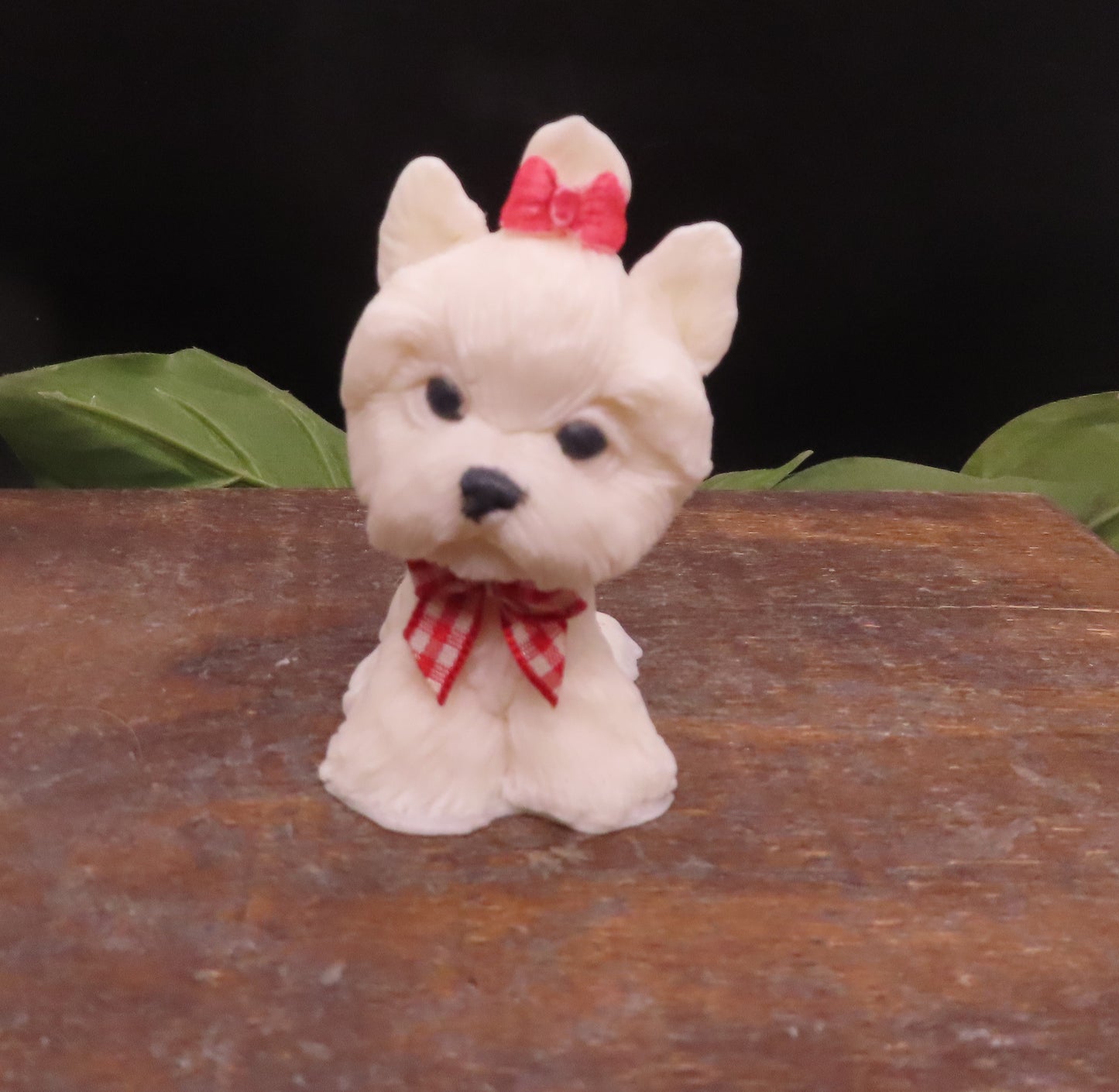 White dog handmade soap