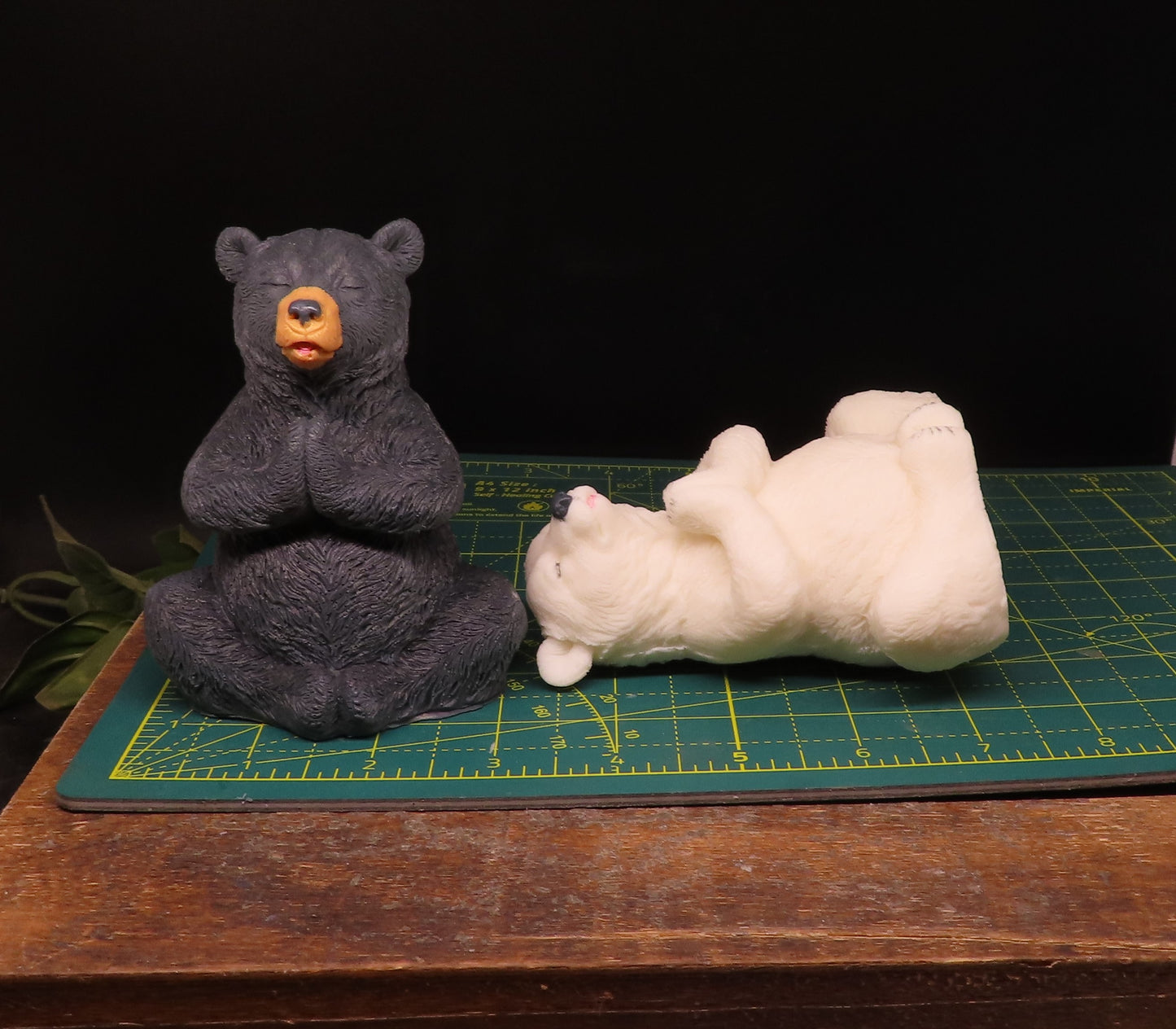 black and polar bear bath soap