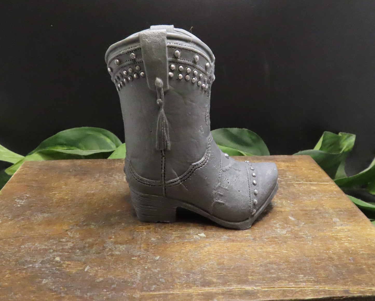 Black with silver fittings handmade goat milk cowboy boot soap