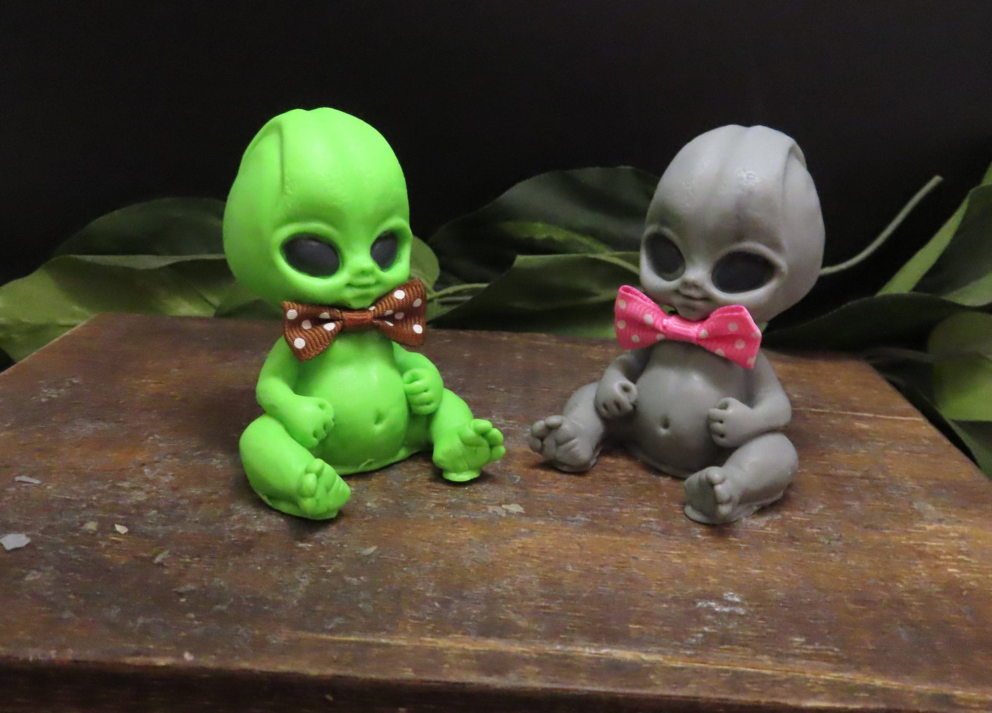 Gray and green version of handmade baby alien goat milk soap. Extraterrestrial gift