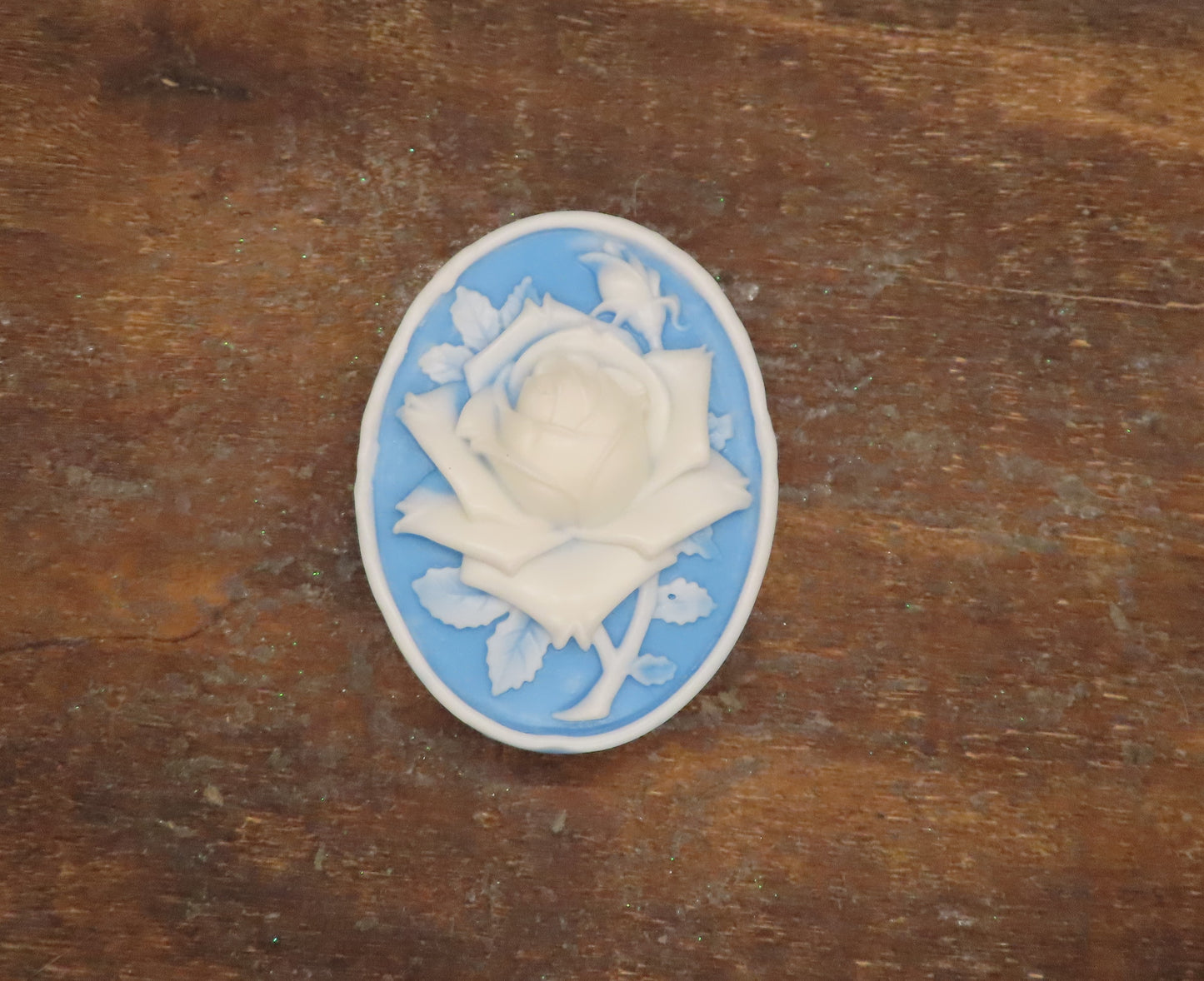 white on blue cameo rose handmade goat milk soap