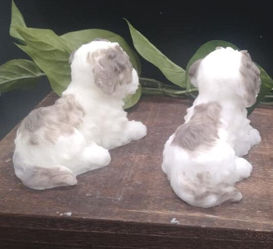 Back vew of Brown and white shih tzu handmade goat milk soap