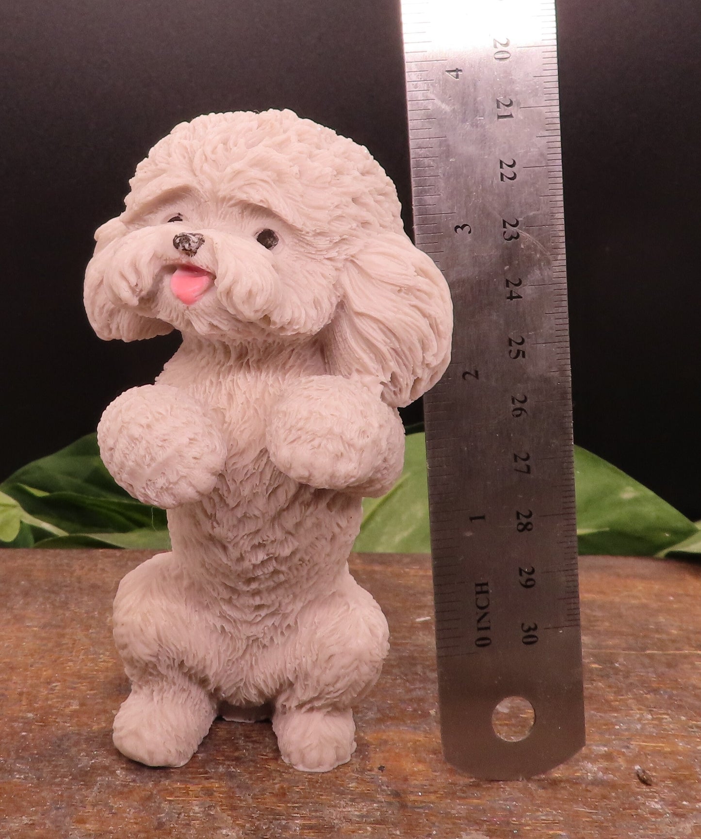 Handmade goat milk soap poodle is approximately 4.5 inches tall
