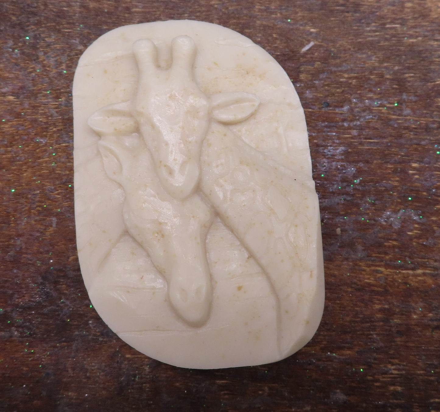 Beige coloring of handmade giraffe goat milk soap