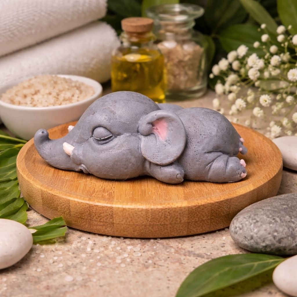 Adorable handmade goat milk sleepy elephant soap fun gift