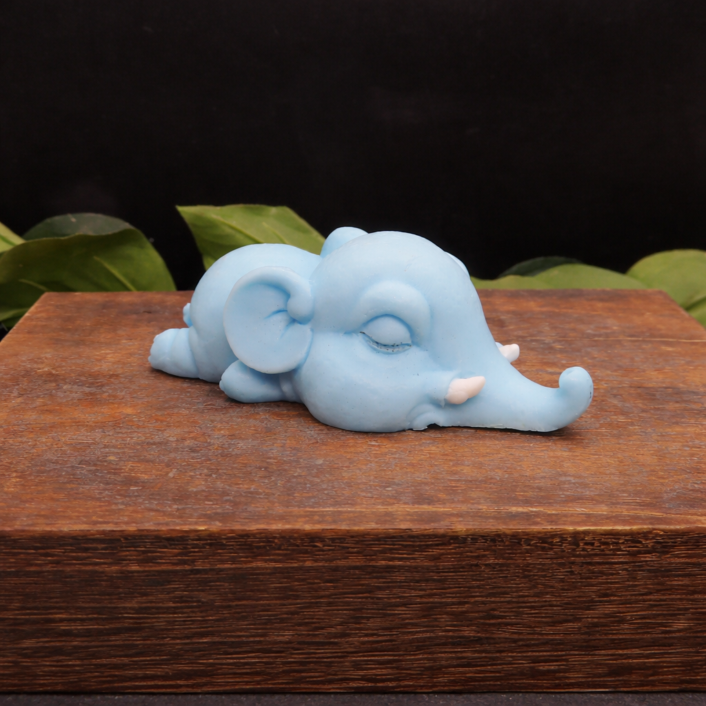 Blue Sleepy Elephant Soap Bar handmade goat milk unique gift animal gift