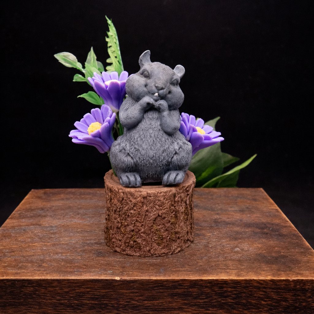 Five-piece woodland creature goat milk soap set featuring animal, daisies, and stump soaps