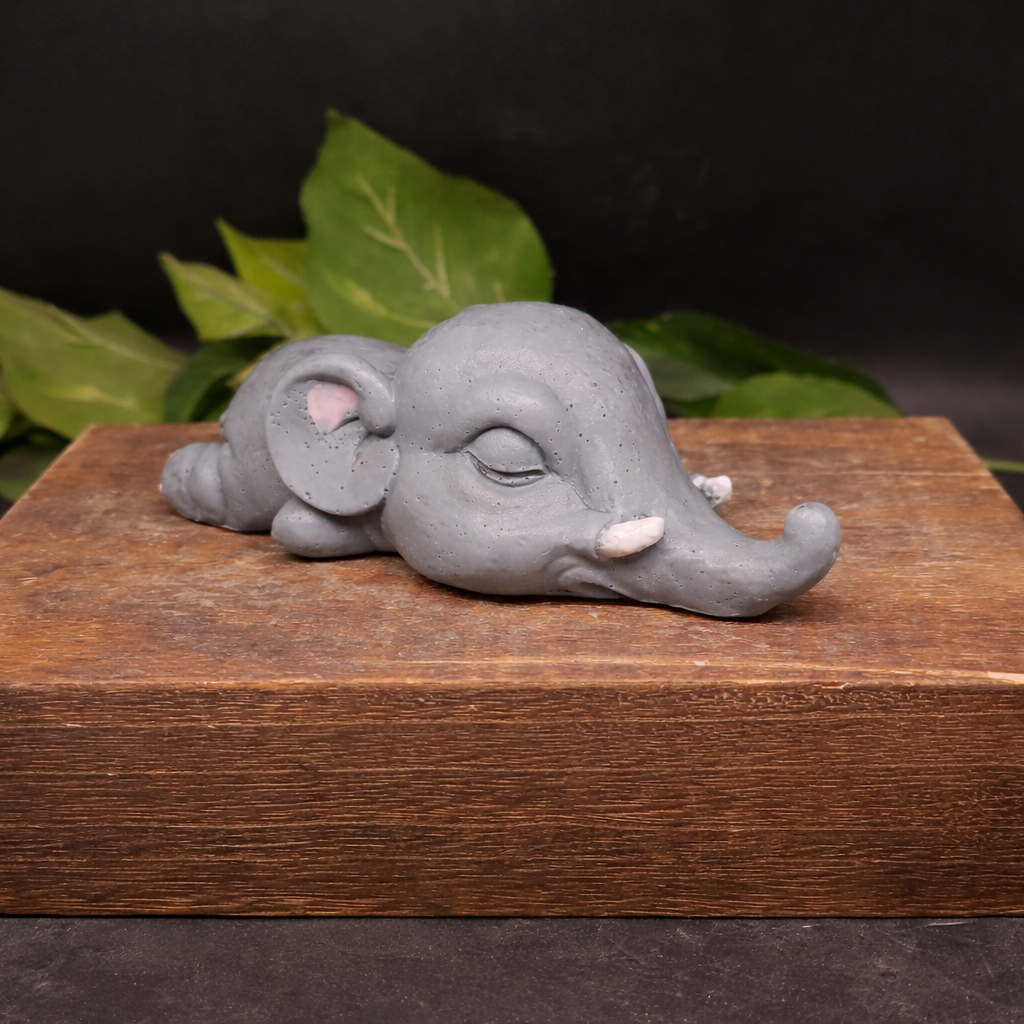 Gray sleepy elephant handmade goat milk soap animal lover gift
