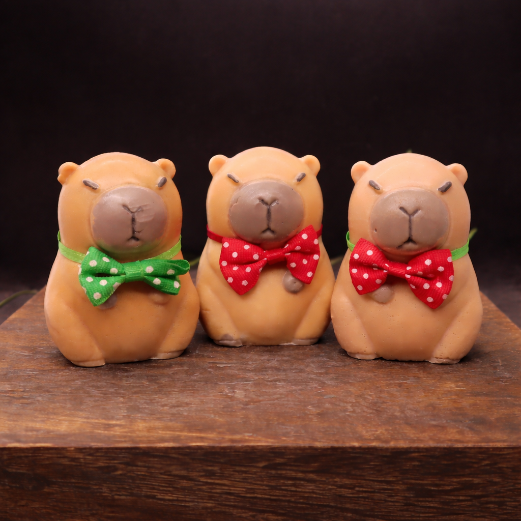 Grumpy capybara handmade goat milk soap unique animal gift