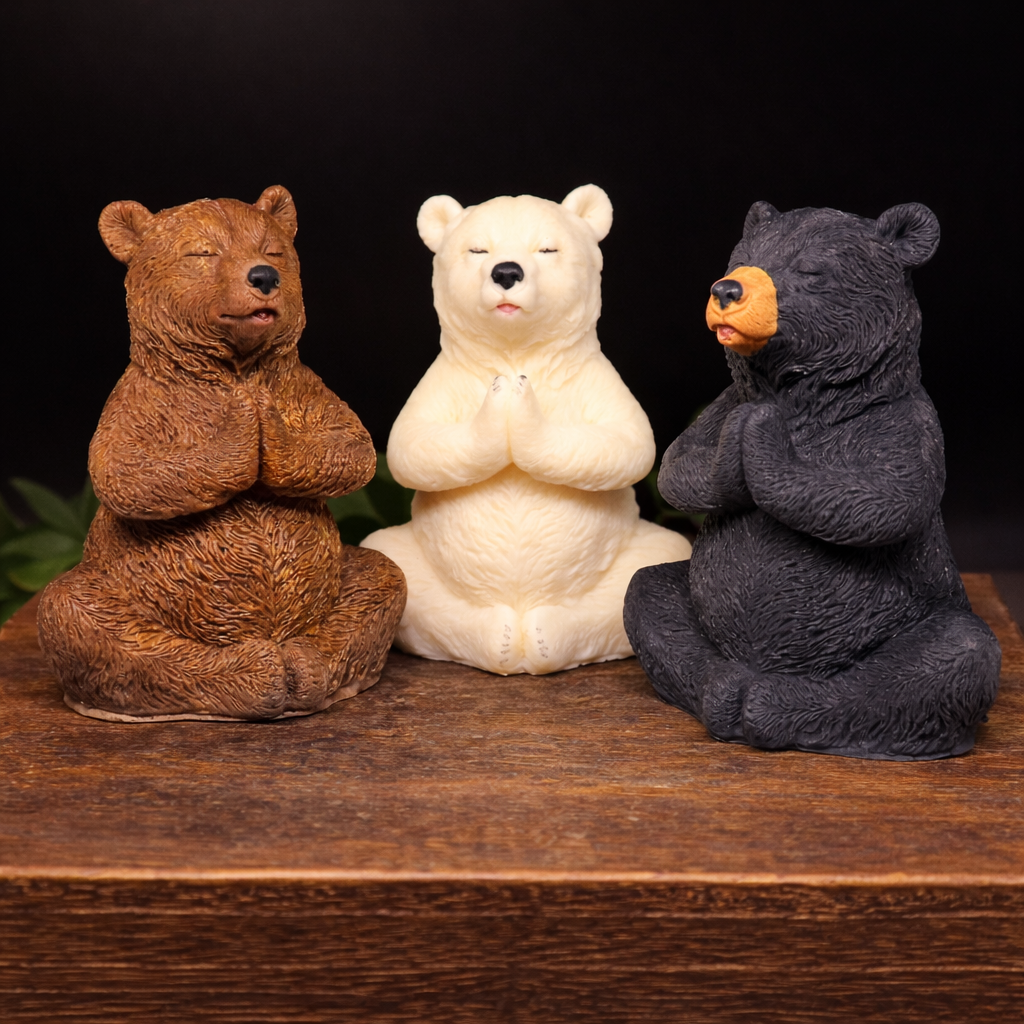 Handmade Goat Milk soap Yoga Brown, Black and Polar Bears, unique gift