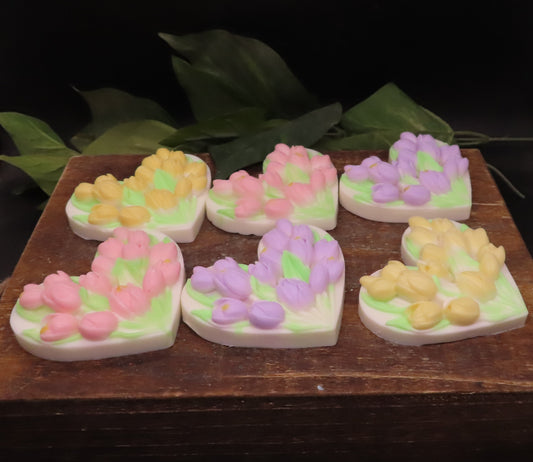 Heart Tulip goat milk soap bar