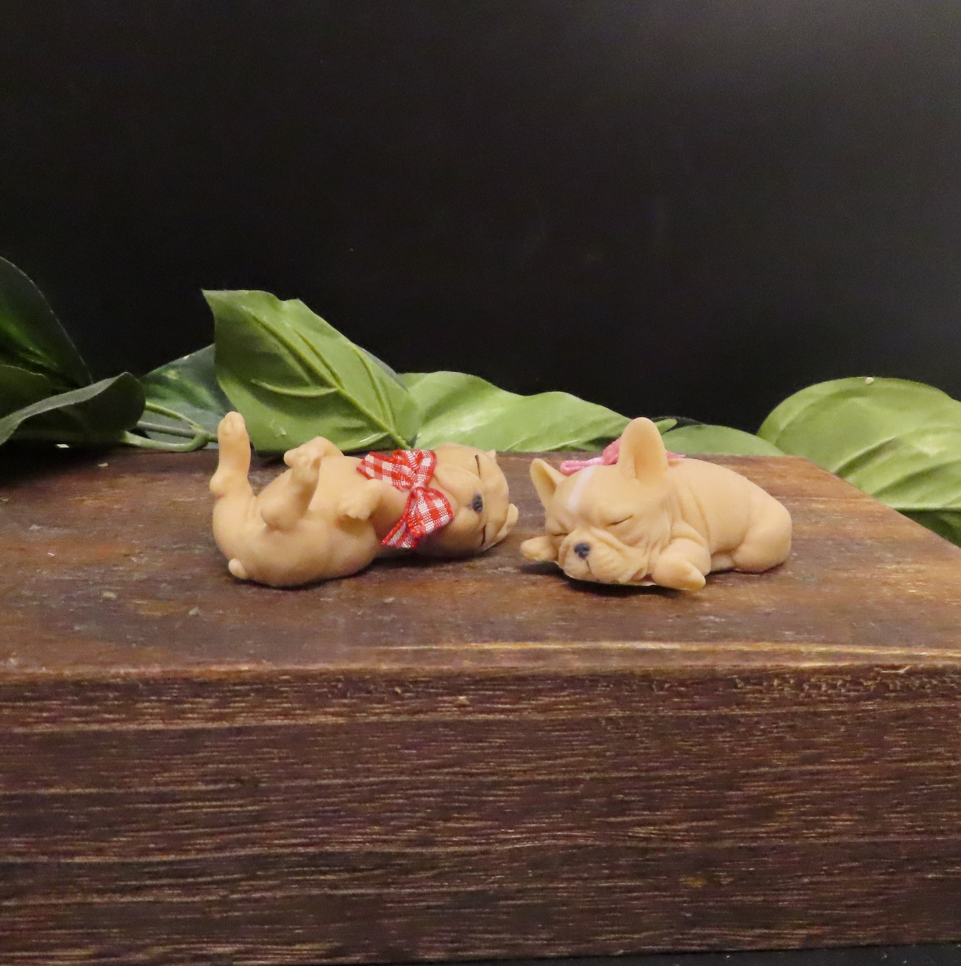 unmasked tan color variation french bulldog puppy soap set