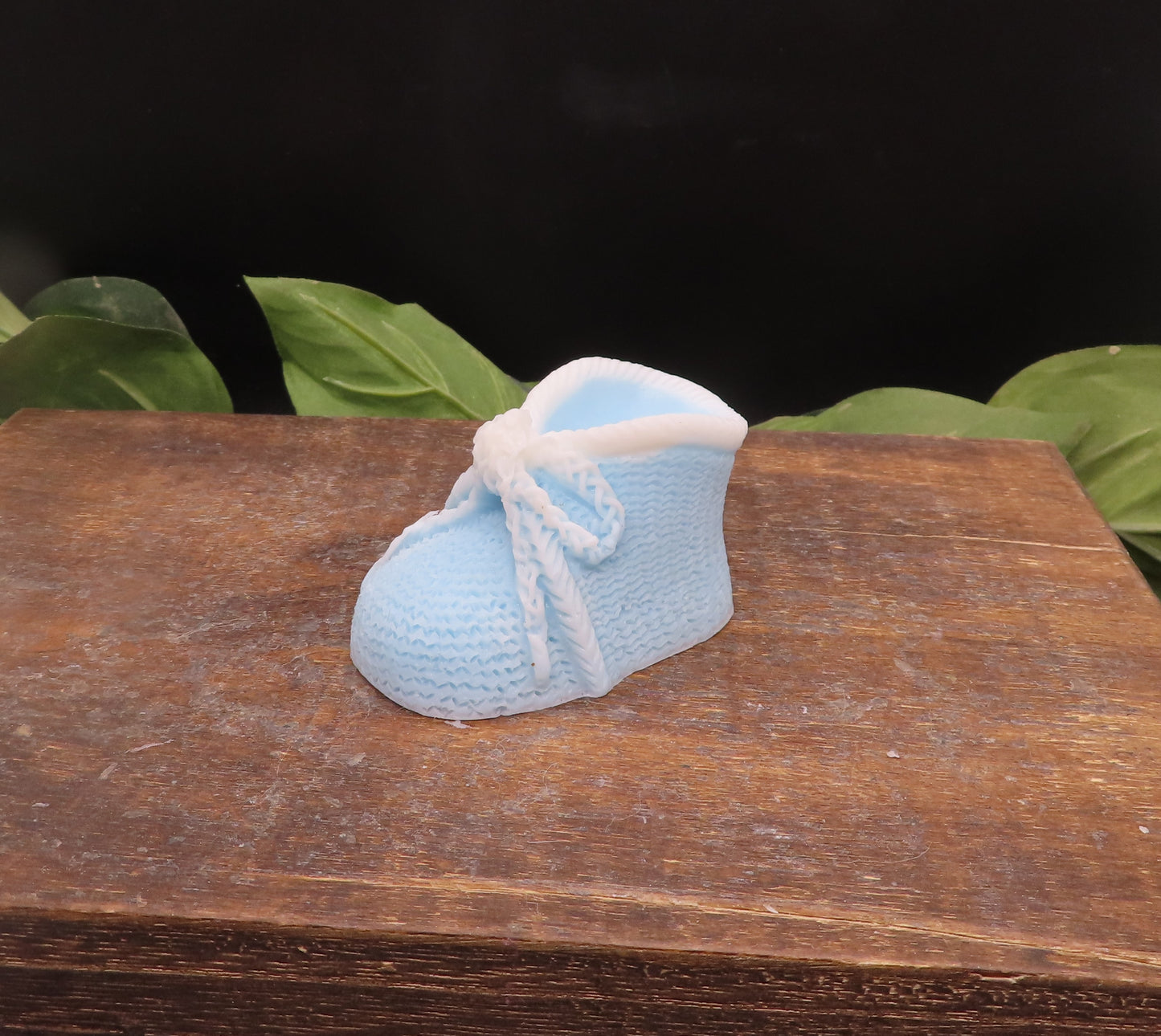 Gift for new mom blue handmade baby bootie soap