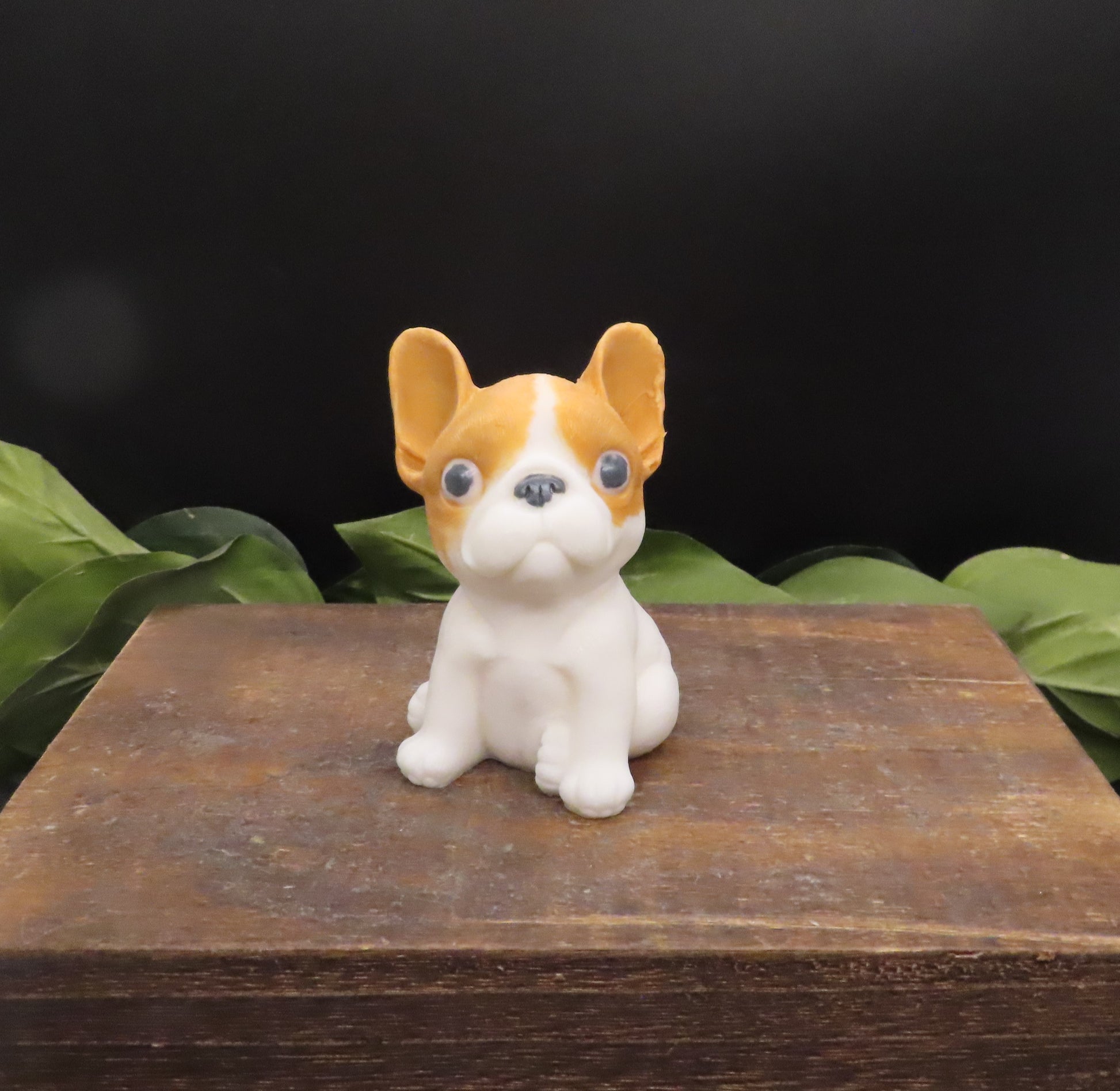 White with tan ears handmade goat milk soap french bulldog.  Unique gift. 