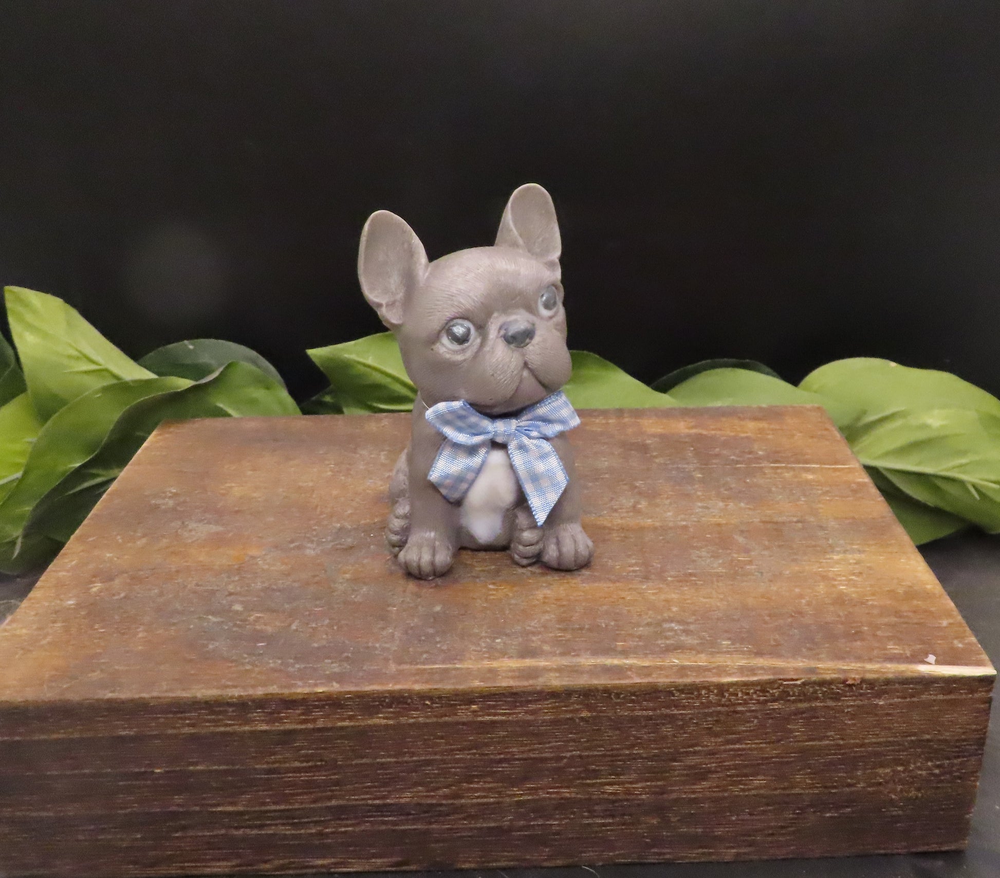 Handmade goat milk soap french bulldog. Gray with white chest. It's easier if you send a picture of your dog and just let me customize
