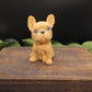 Solid tan handmade French Bulldog goat milk soap. 