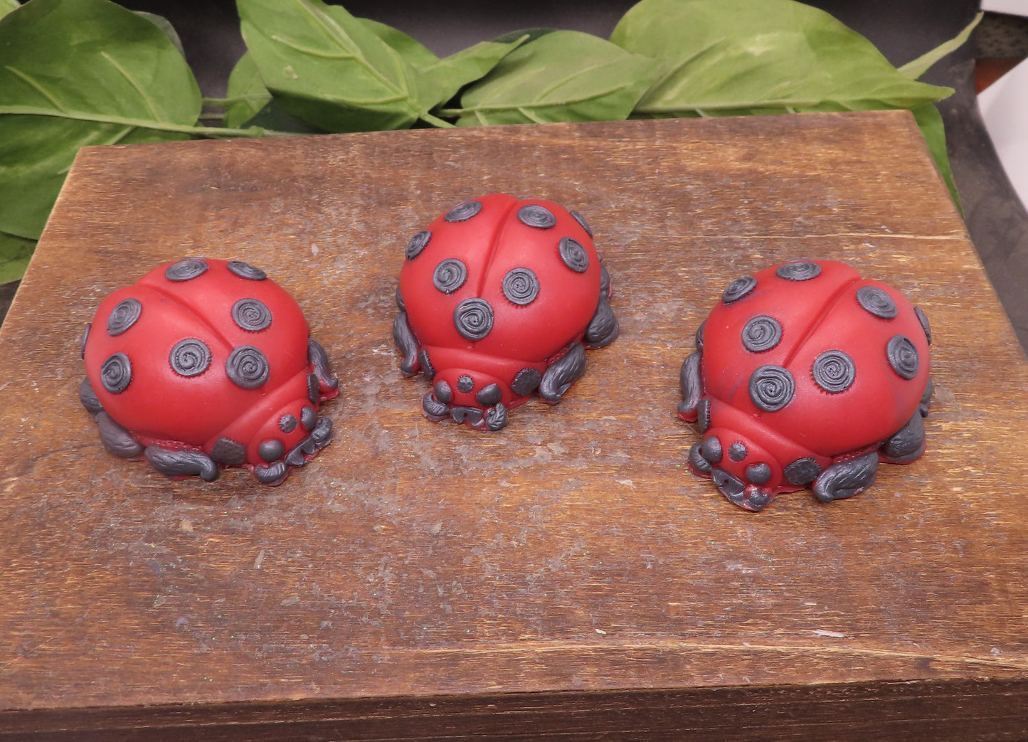 3 handmade ladybug goat milk soaps makes a unique gift