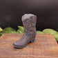 Black cowboy boot with silver fittings handmade goat milk soap
