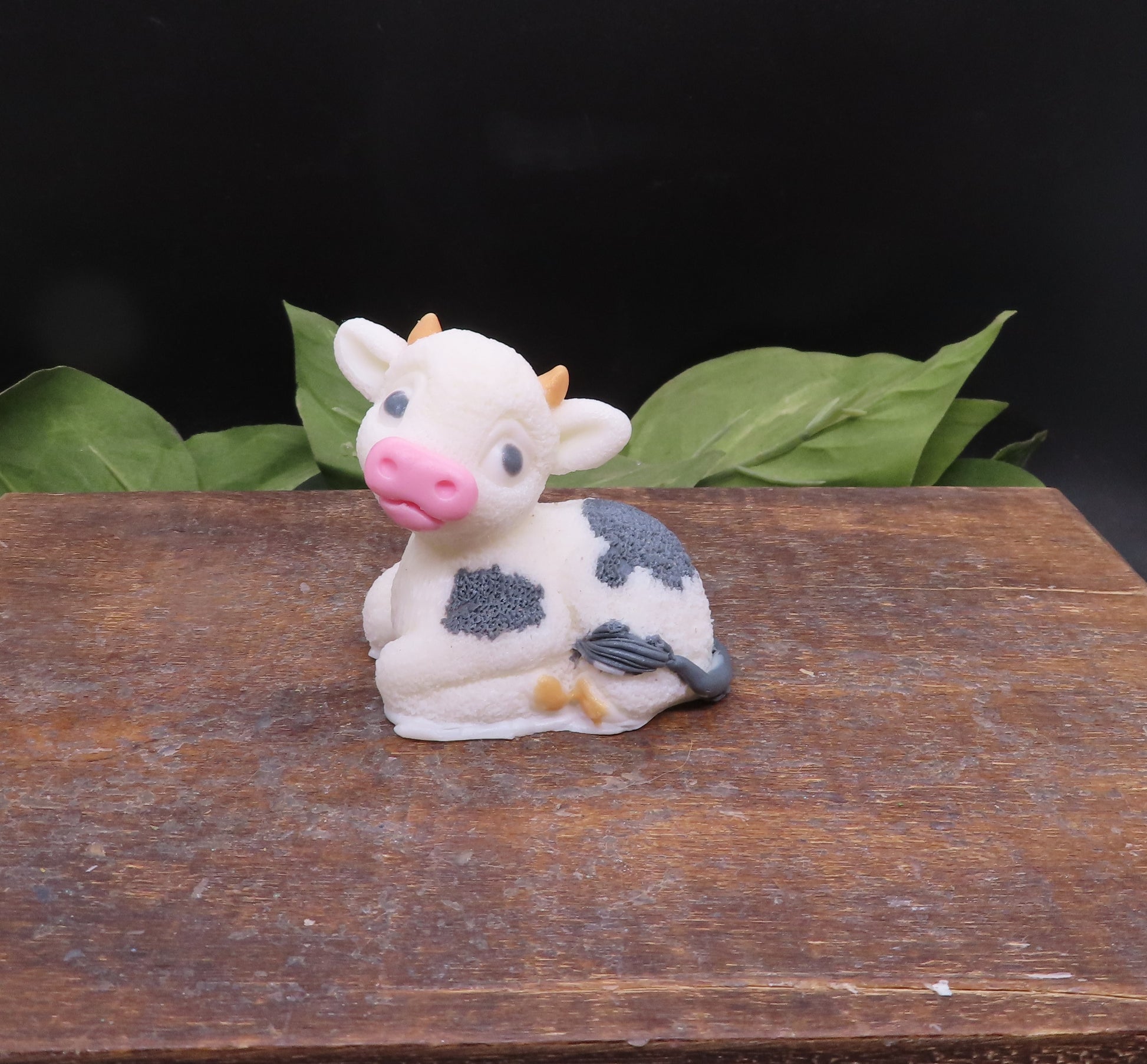 handmade white cow with black spots goat milk soap