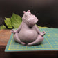 Lotus position yoga handmade goat milk hippo soap is 4 inches wide. 