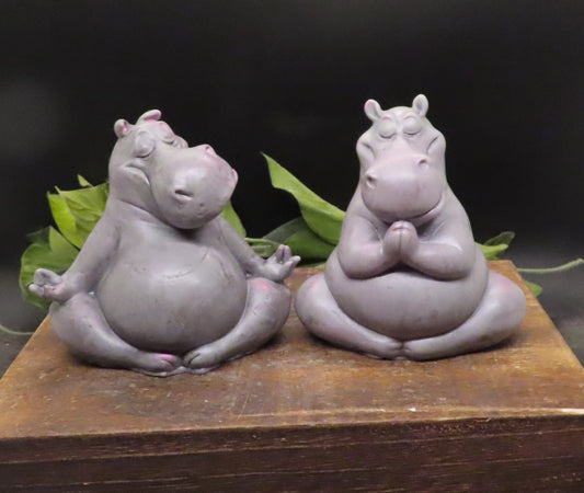 Lotus and Prayer position handmade goat milk hippo soaps.  Great gift