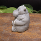 Side view of hippo shaped goat milk soap showing detailed texture and rounded animal design, decorative keepsake bath soap