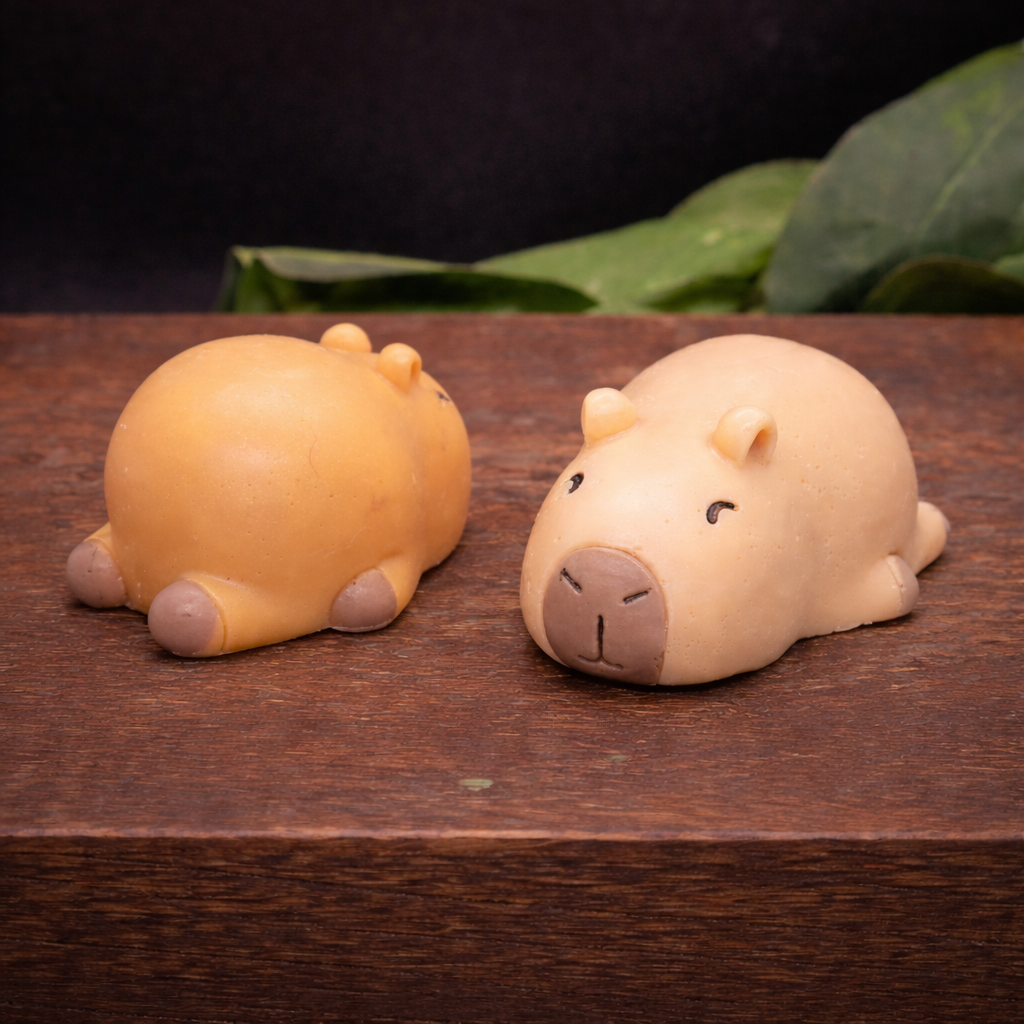 Sleepy Capybara duo front and back view