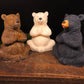 Three yoga bear goat milk soaps in prayer position