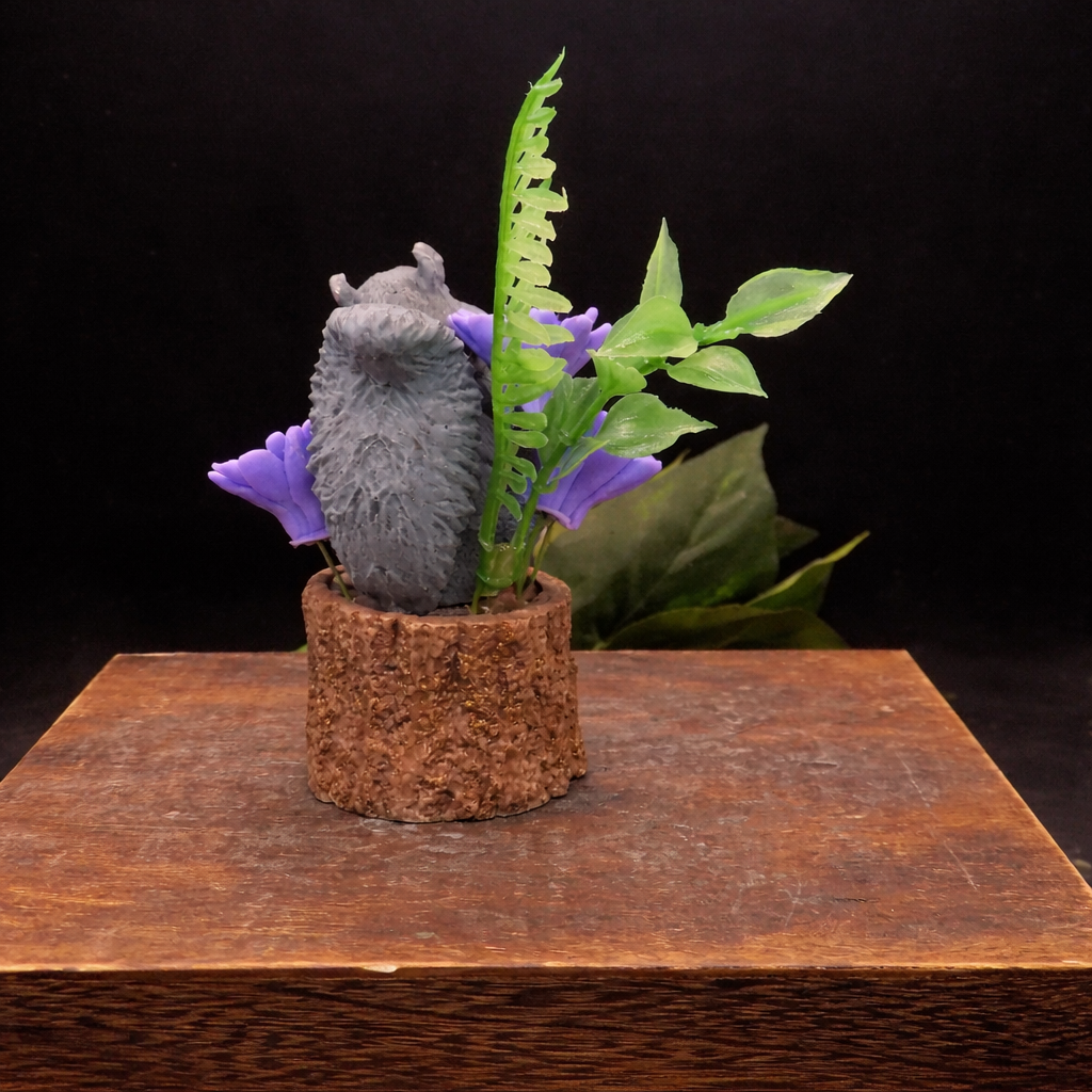 back view Handmade goat milk soap woodland creature with floral daisy soaps, giftable display set