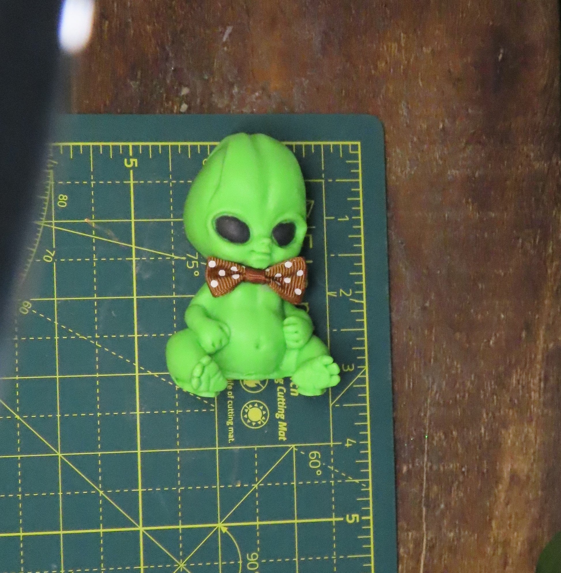 Baby Extraterrestrial soap is 3.25 inches tall. 