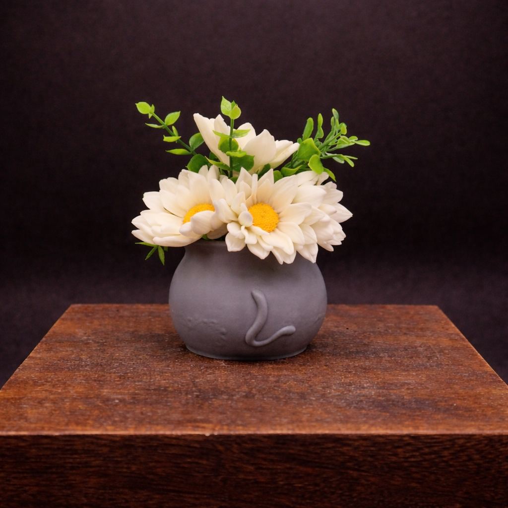 rear view of daisy garden in lifestyle pot handmade goat milk soap set gift for her