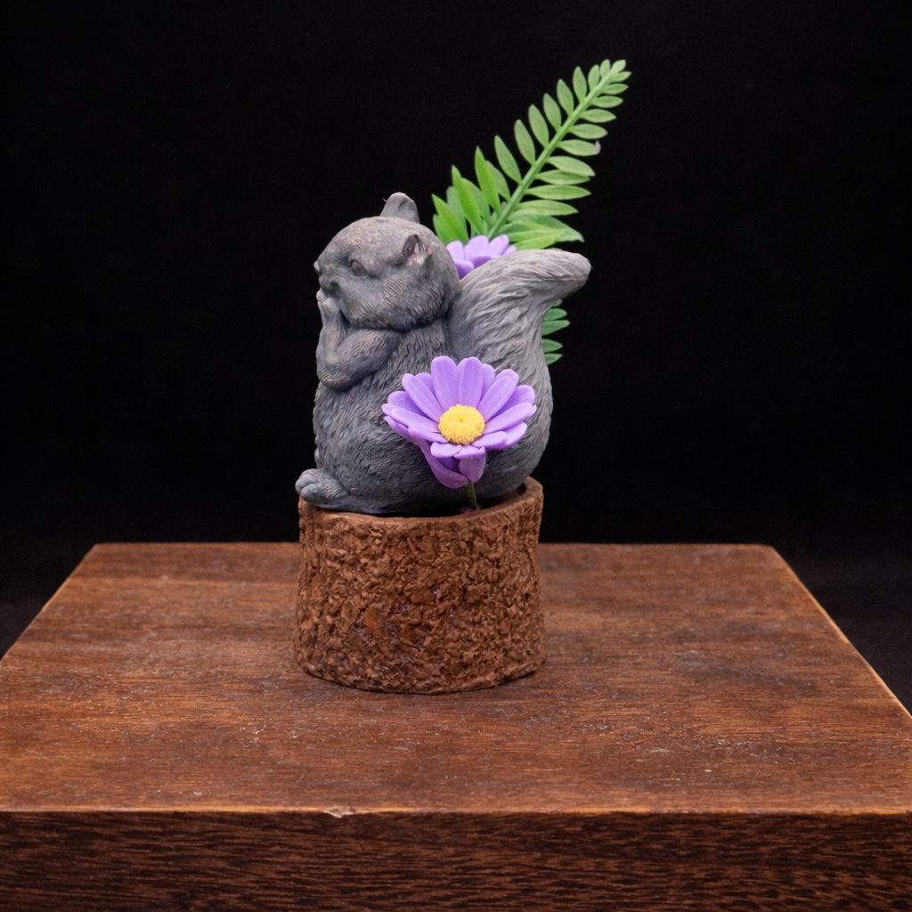 side view Collectible woodland animal goat milk soap set with daisies, designed for bathroom décor