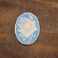white on blue cameo rose handmade goat milk soap 