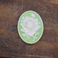 white on green cameo rose bath bar