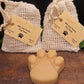 Natural soap for dogs in the shape of a dog paw