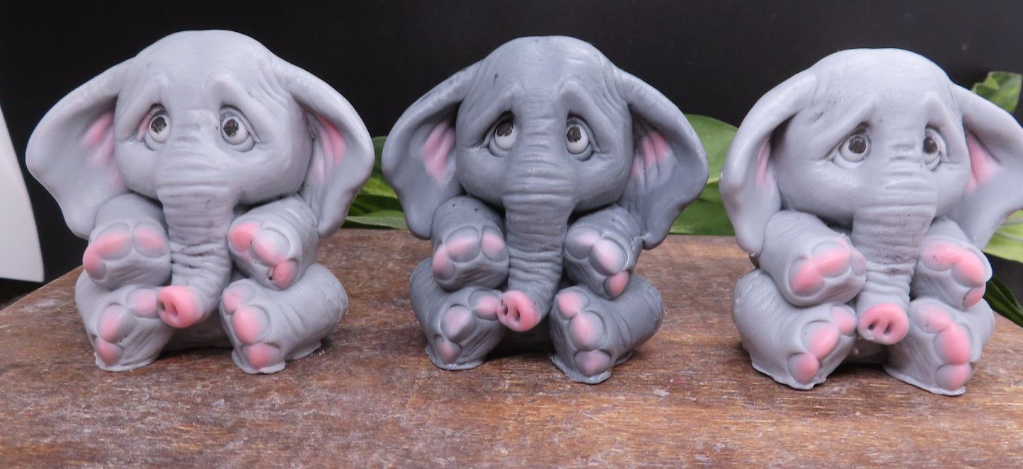 Image of 3 adorable elephant goat milk soaps