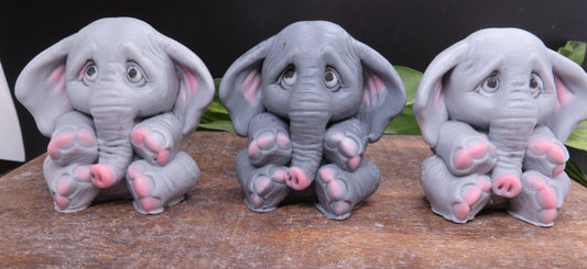 Image of 3 adorable elephant goat milk soaps