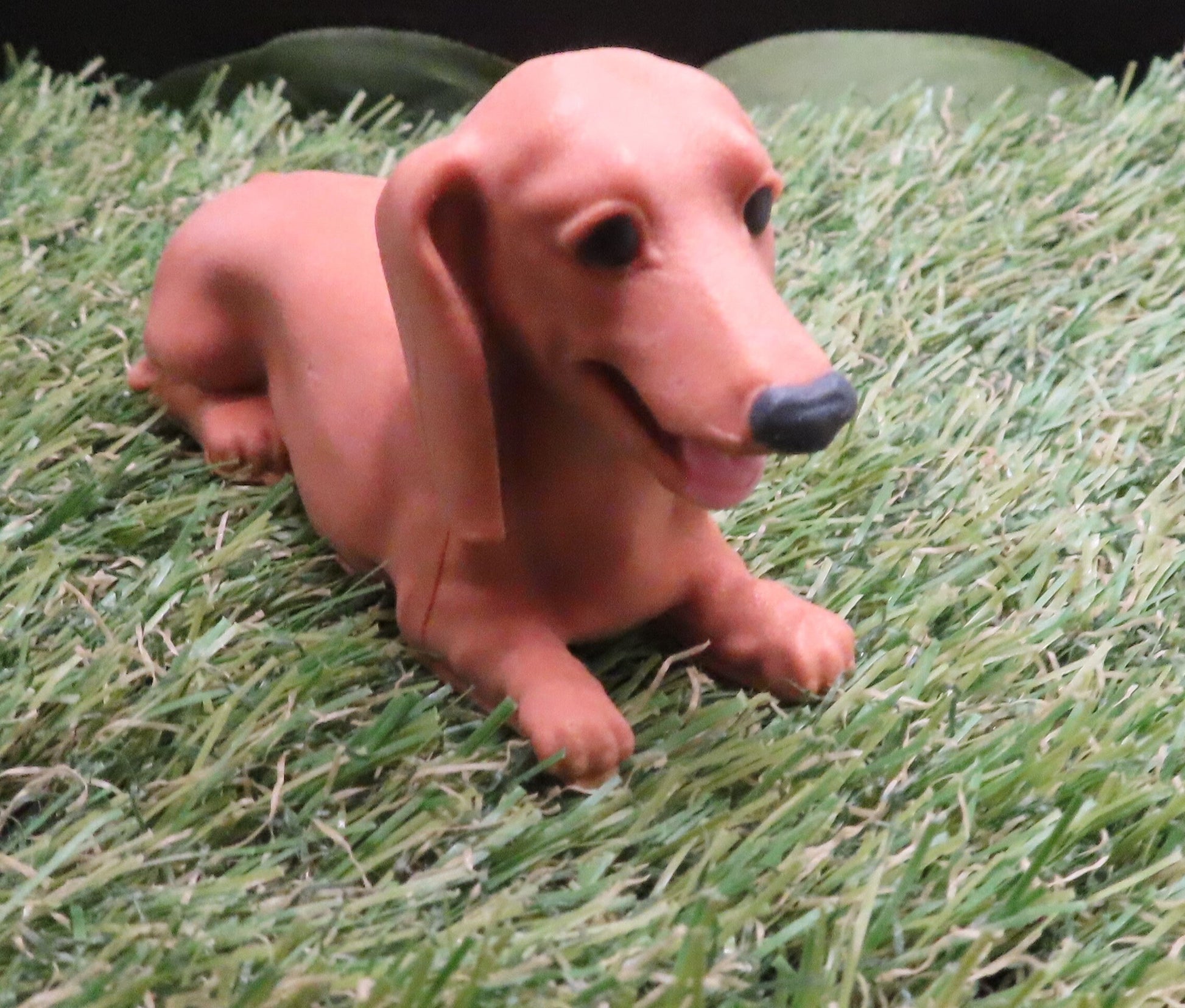 Another angle of handmade goat milk soap - dachshund in laying position.  Gift for dog lover. 