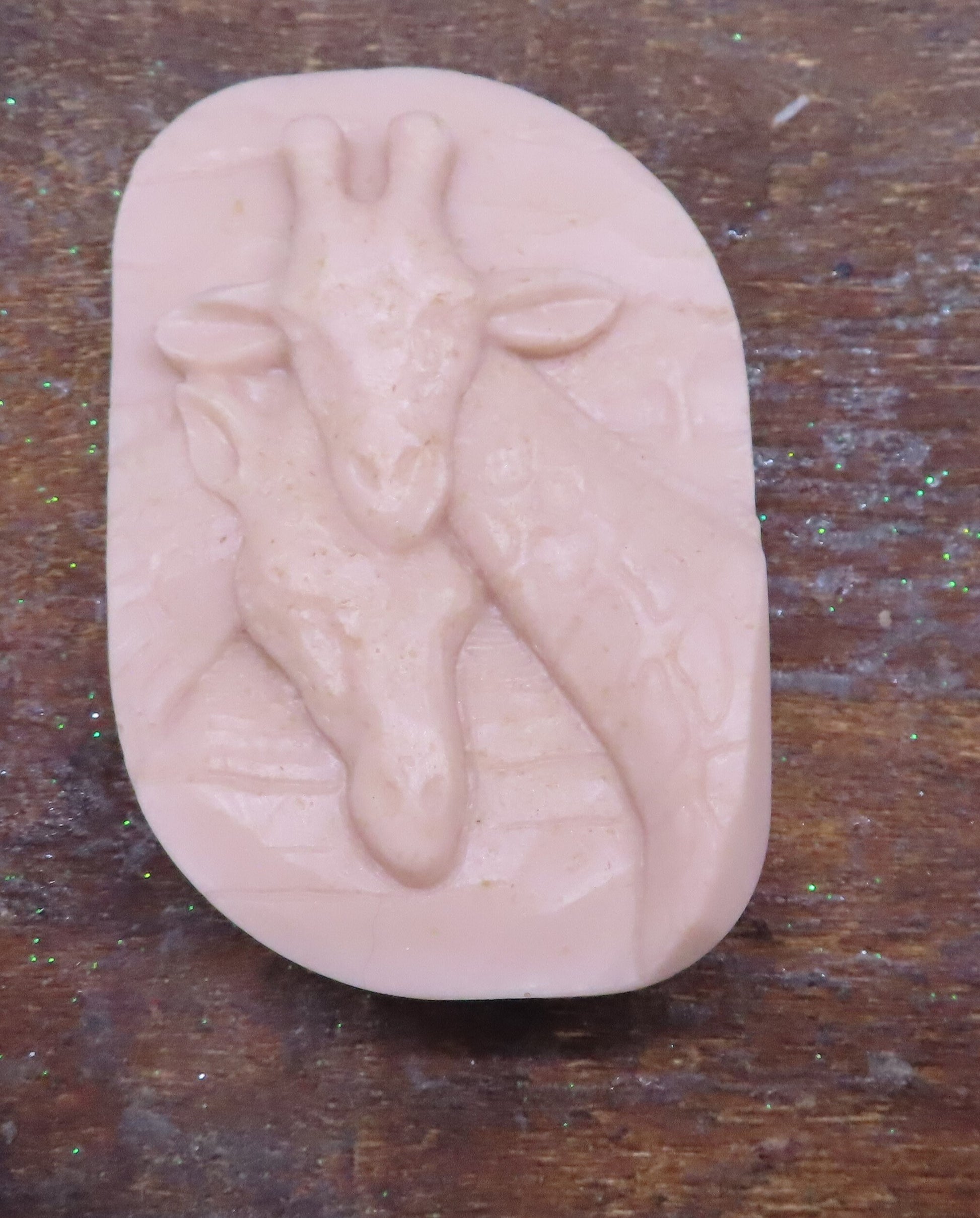 light pink color of giraffe handmade goat milk soap